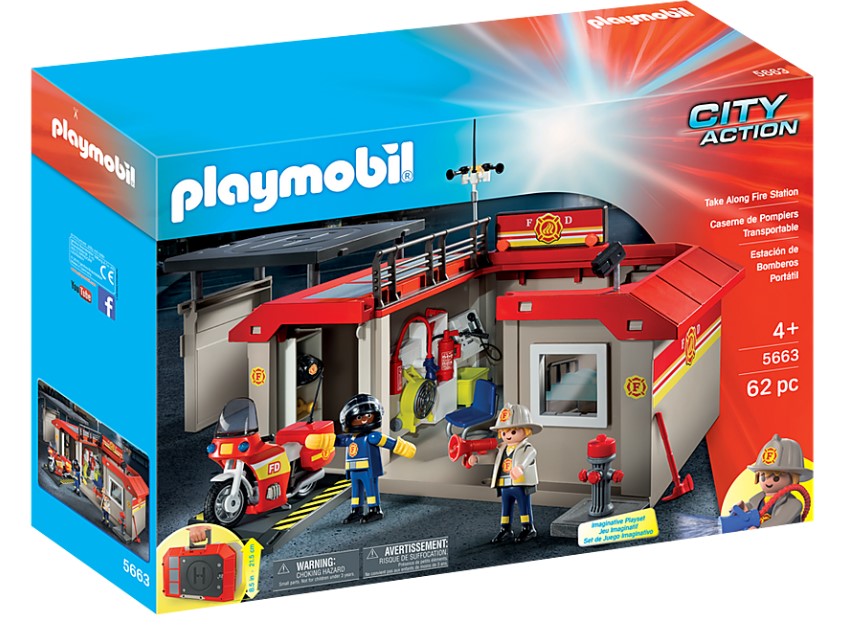 Playmobil 5663 Take Along Fire Station Playset
