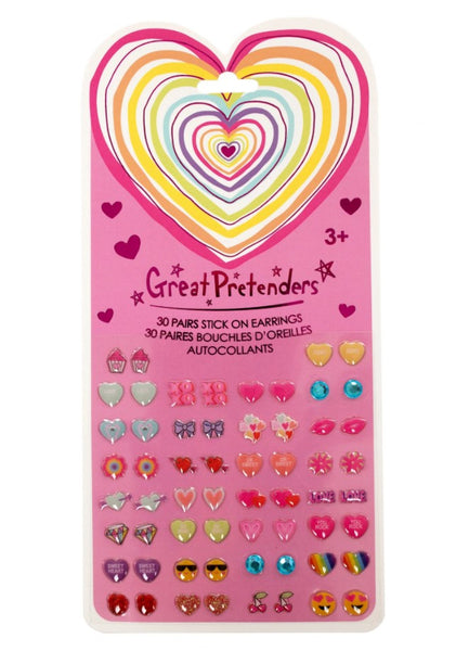 Claire's Club Pink Cat Stick On Earrings - 30 Pack